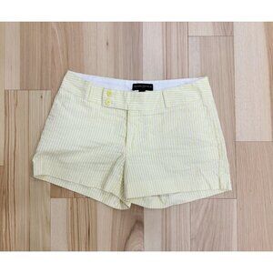 Banana Republic Womens Yellow & White Striped Seersucker Cotton Shorts Size 6